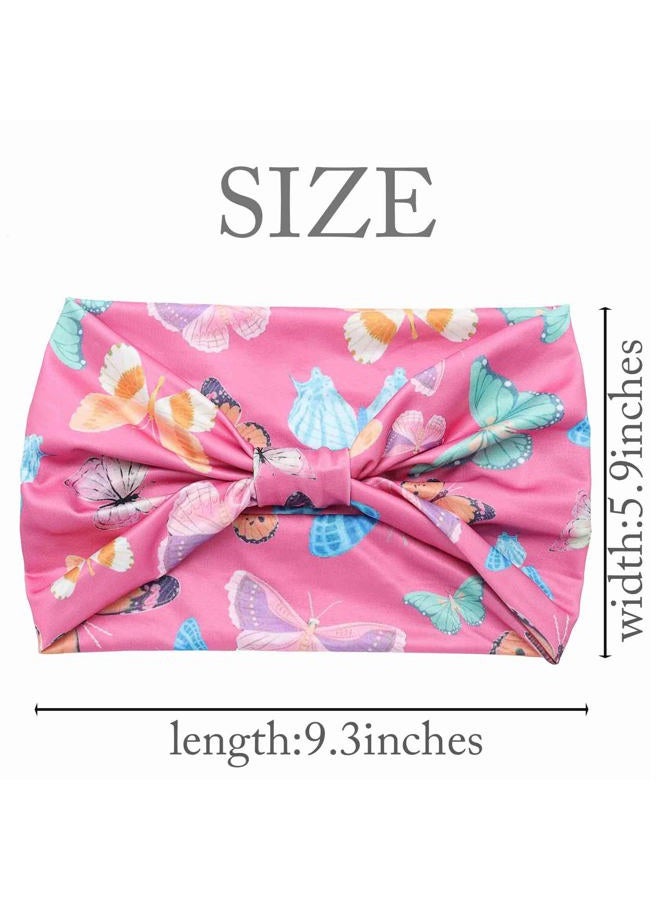 Urieo 6 Piece Boho Printed Headbands Butterfly Wide HairBands Stretch Twist Yoga Workout Sports Hair Bands Sweatband for Women - Image 2
