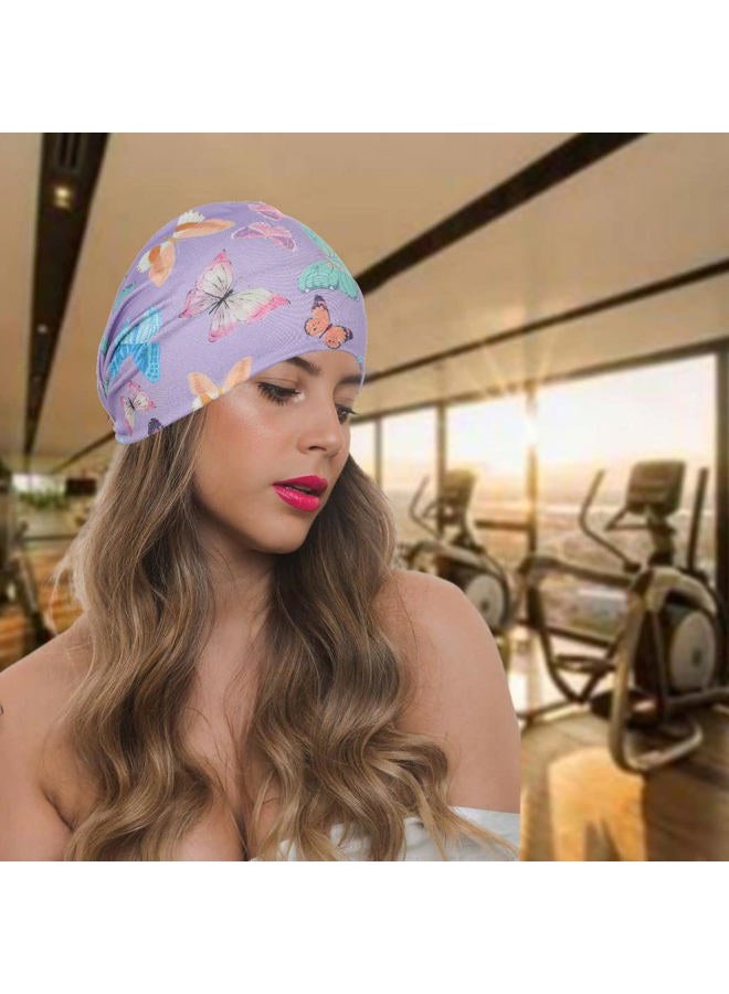 Urieo 6 Piece Boho Printed Headbands Butterfly Wide HairBands Stretch Twist Yoga Workout Sports Hair Bands Sweatband for Women - Image 5