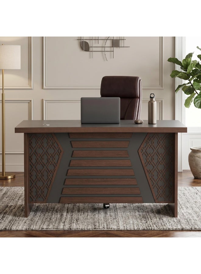 ROYALOAK Walter Office Desk 1.2m with Drawer & Wire Manager | Engineered Wood, Melamine Finish | Modern Work Table for Home & Office - Image 1