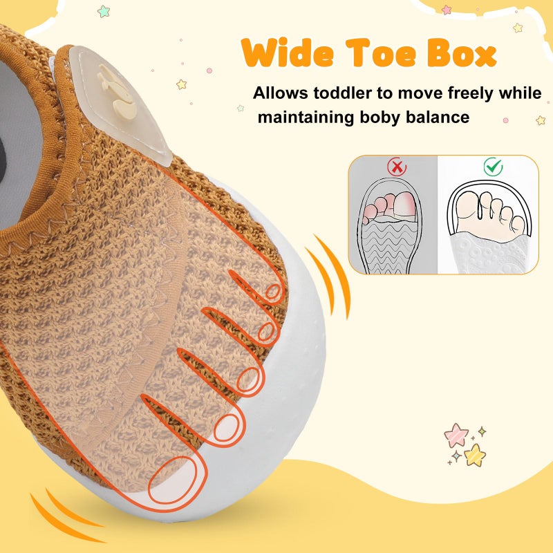 FEETCITY Baby Shoes Girls Boys Infant Walking Shoes Barefoot Baby Sneakers Lightweight Newborn Crib Shoe - Image 5