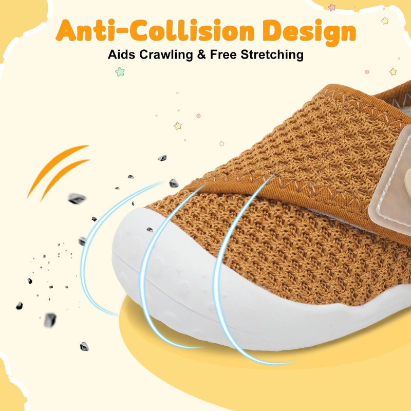 FEETCITY Baby Shoes Girls Boys Infant Walking Shoes Barefoot Baby Sneakers Lightweight Newborn Crib Shoe - Image 4