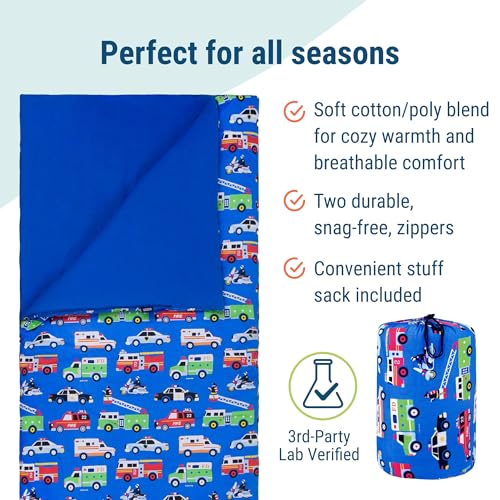 Wildkin Kids Sleeping Bag – Roll-Up Design with Storage Bag for School, Travel & Camping - Heroes - Image 3