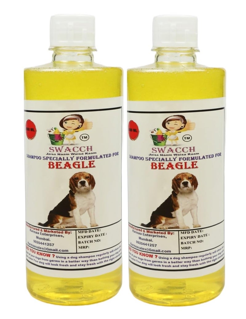 swacch Shampoo | Puppy Safe Shampoo | PH Balanced | Ditch to Itch for Beagle Dog Shampoo 500ml Pack of 2 (Lemon) + Spike Ball Chew Toy Combo Pack - Image 2