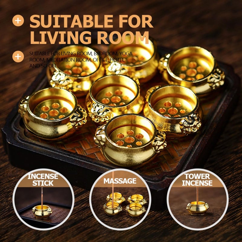 Brass Lion Ear Incense Burner Seven Hole Censer Bowl Holder For Home Fragrance - Image 5
