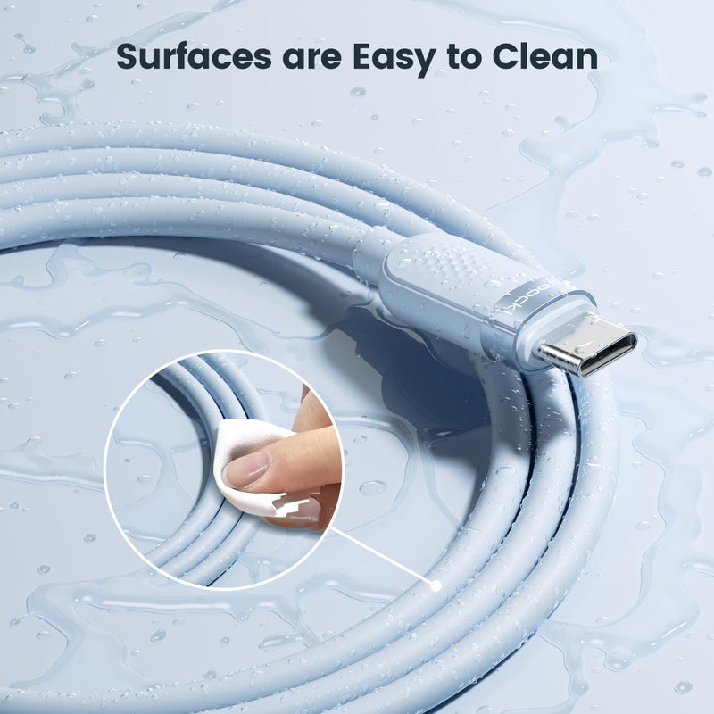 toocki USB C to USB C Cable [3Pack,6ft] 60W Fast Charging Type C Silicone Cord Compatible with iPhone 17 16 15 Pro Plus Pro Max Air, iPad Pro, Galaxy S25, Switch, MacBook Air, Pixel - Image 5