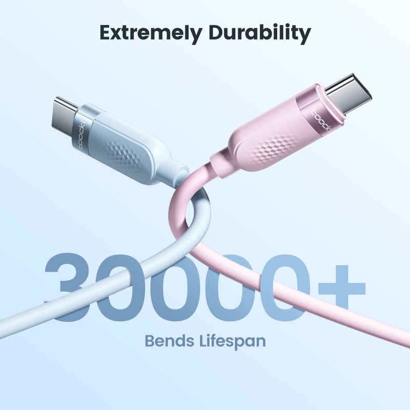 toocki USB C to USB C Cable [3Pack,6ft] 60W Fast Charging Type C Silicone Cord Compatible with iPhone 17 16 15 Pro Plus Pro Max Air, iPad Pro, Galaxy S25, Switch, MacBook Air, Pixel - Image 4
