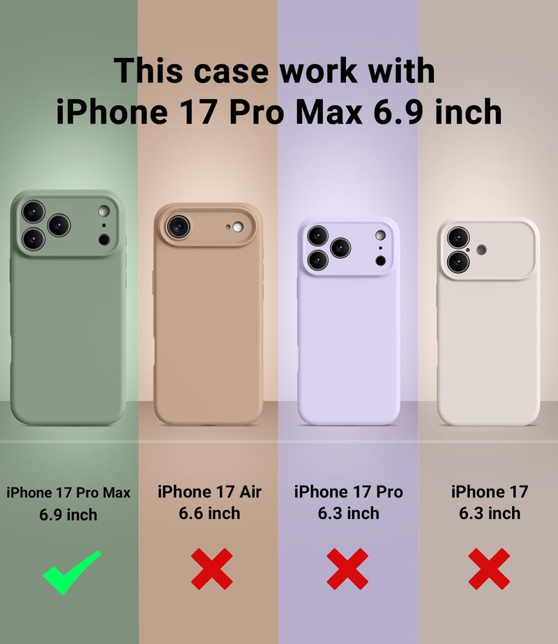 OTOFLY Magnetic for iPhone 17 Pro Max Case,Compatible with Magsafe,Classic Liquid Silicone Mobile Phone Case,Integrated Camera Control Button,Anti-Scratch Microfiber Lining, Pine Green - Image 2