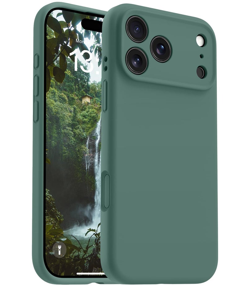 OTOFLY Magnetic for iPhone 17 Pro Max Case,Compatible with Magsafe,Classic Liquid Silicone Mobile Phone Case,Integrated Camera Control Button,Anti-Scratch Microfiber Lining, Pine Green - Image 1
