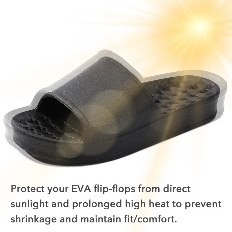 GETOEU Shower Shoes for Women and Men with Drain Holes Massage Slide Sandals Soft Cushioned Anti-Slip Pool Slides Comfort Thick Soled Gym Shower Shoes Quick Drying Bathroom Spa Slippers,Black - Image 5