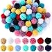 Winsyison 70pcs 059Inch Pom Poms for Crafts Colorful Fluffy Puff Pompoms Felt Pom Poms Balls Supplies for Keychain Jewerly Making Home Decorations 14 Colors - Image 2