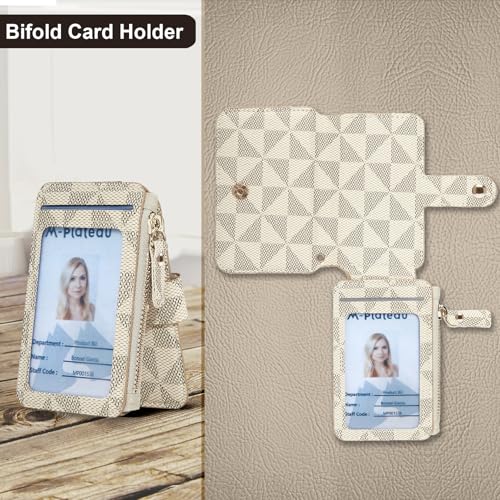 M-Plateau Card Cases, Leather Card & ID Cases,Credit Card Holder Wallet Small Card Case Wallet: Wallet Women Small Premium PU Leather, Slim Wallet for Travelling (off White) - Image 3