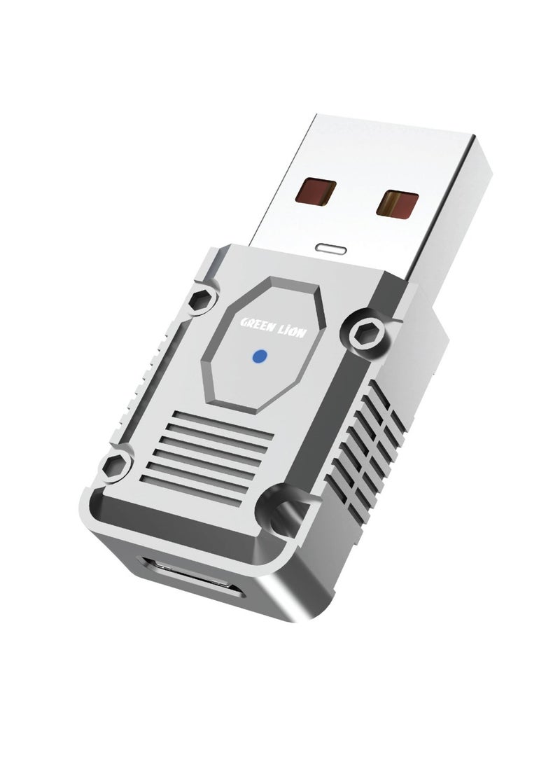 OTG Adapter USB-A to USB-C/ PD 120W Fast Charging/ 10Gbps Data Transfer/ Plug and Play / Charging & Data Transfer / OTG Adapter - Silver