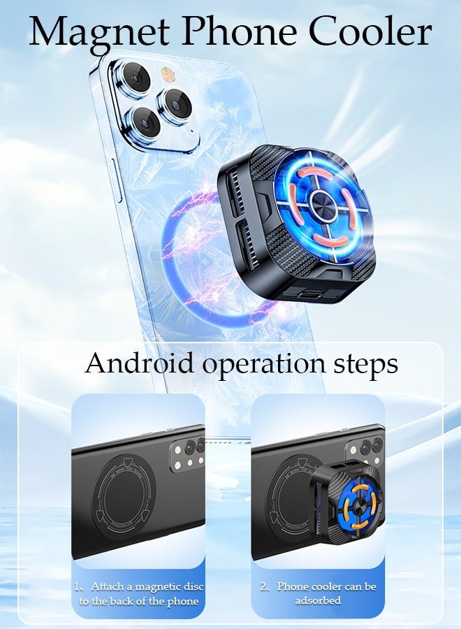 DUNISO Magnetic Semi-Conductor Cooling Chip for Live Streaming and Gaming, Fast Phone Cooling Fan with RGB Lights and Fast Charging, Cellphone Radiator for Mobile Gaming TikTok Live Strea - Image 5