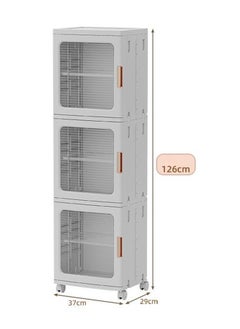 3 Layers Clear Folding Storage Boxes with Wheels
