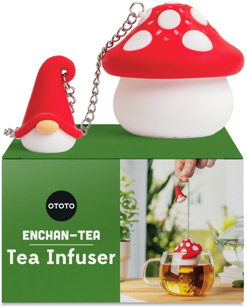 OTOTO Cute Tea Strainers - Loose Leaf Tea Steeper, Tea Infuser for Loose Leaf Tea, Tea Diffusers, Tea Accessories, Mushroom Gifts, Cute Kitchen Accessories, White Elephant Gifts, (Gnomeo, Gnome) - Image 1