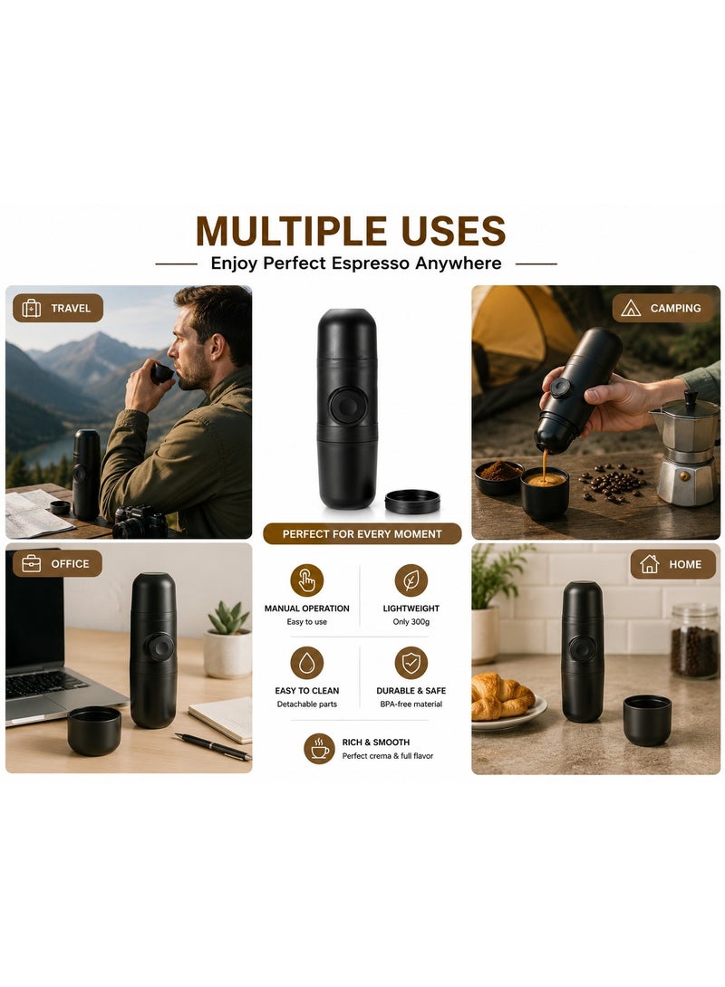 Portable Espresso Maker, Manual Handheld Coffee Machine for Travel, Camping, & Office - Perfect Crema, Lightweight & Easy to Clean - Image 4