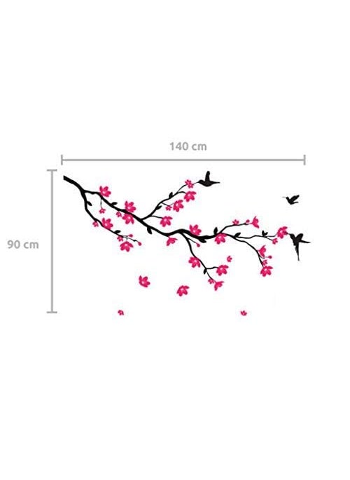 Decals Design Decals Design 'Humming Birds and Blossoms' Wall Sticker (PVC Vinyl, 50 cm x 70 cm, Multicolour)  - Image 4
