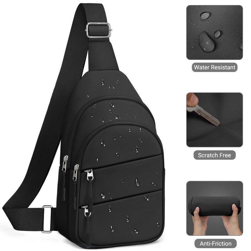 Tuwubi Crossbody Bags for Women, Sling Bag for Men, Small Hiking Backpack Anti Theft Lightweight for Outdoors Travel (M, Black) - Image 5