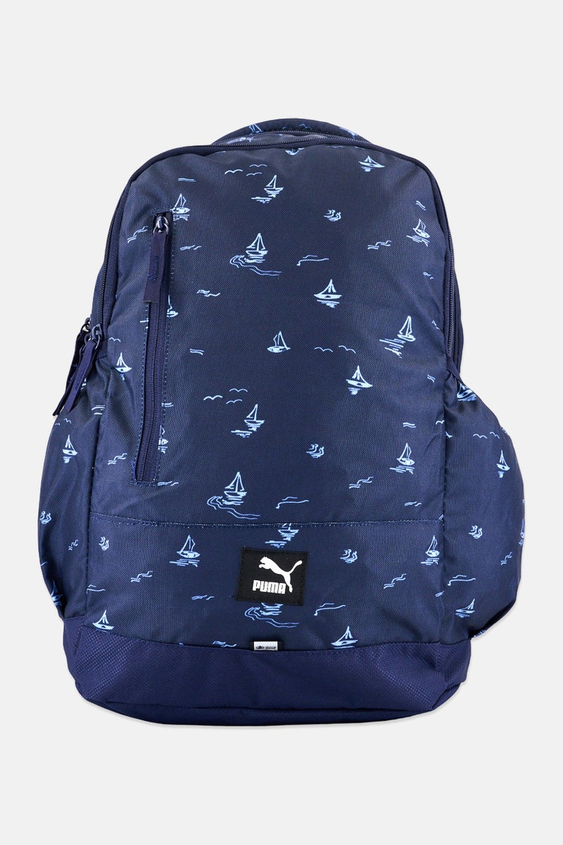 PUMA Men Allover Print Backpack, Navy - Image 1