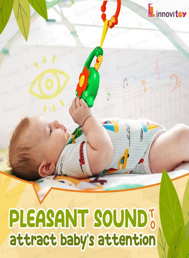 innovitoy Infant Plastic Musical Cradle Rattle New Born Baby Toys For 0-6 Month|With Attachable Loop & Clip|Light-Up Musical Toy, Press Button For 4 Rhymes|Bpa-Free|Baby Gift Set-Made In India(Green) - Image 4