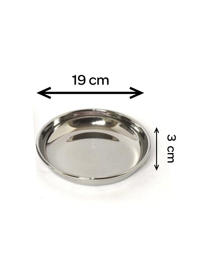 Ayda طبق حلويات جانبي من الفولاذ المقاوم للصدأ المصقول 2 قطعة 19 سم - Image 2