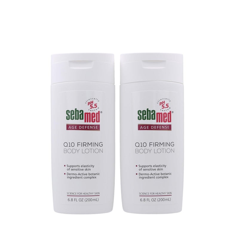 SEBAMED Age Defense Q10 Firming Body Lotion AntiAging Moisturizer With Shea butter and Argan Oil 68 Fluid Ounces 200 Milliliters Pack of 2