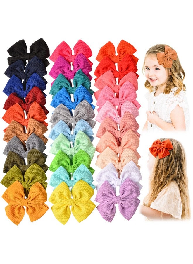 Prohouse 30 PCS Baby Girls Hair Bows Clips Barrettes Waffle Hair Accessories with Alligator Clip for Babies Girl Infant Toddlers Kids Teens - Image 1