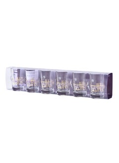 Dimlaj 6-Piece Glass Tea Tumbler Set with Handle Clear and Deyar Gold 170 g DJ-42802  - Image 2
