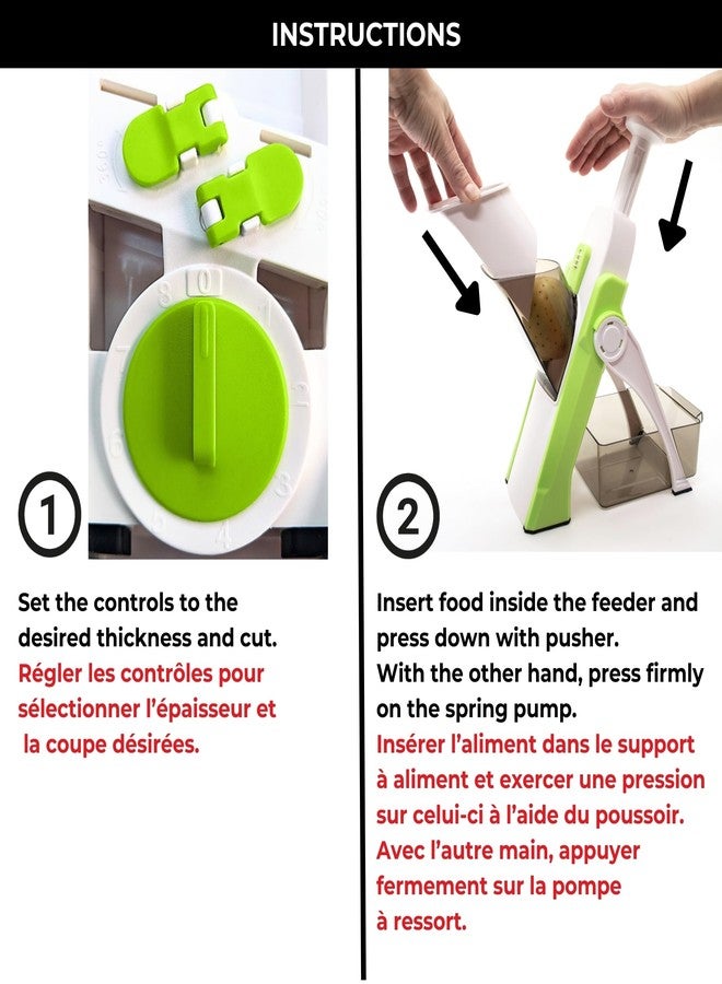 Starfrit Pump'n'Slice - Vertical Mandoline, Food Chopper, Slicer - Precision Adjustable Slicing, Julienne, Dicing - Safe Enclosed Blades, Fold for Storage - High Efficiency Spring Pump - Cleaning Tool - Image 5