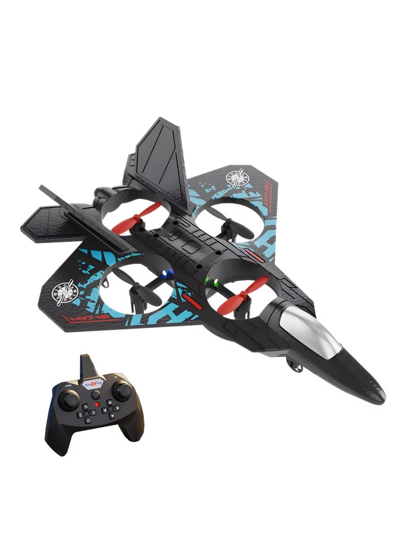 2.4GHz RC Floating Fighter Plane Quadcopter with 360° Stunts, 2.4GHz RC  ,LED Lights, USB Charging & One-Button 3D Roll - Perfect for Beginners, Kids & Adults  - Image 1
