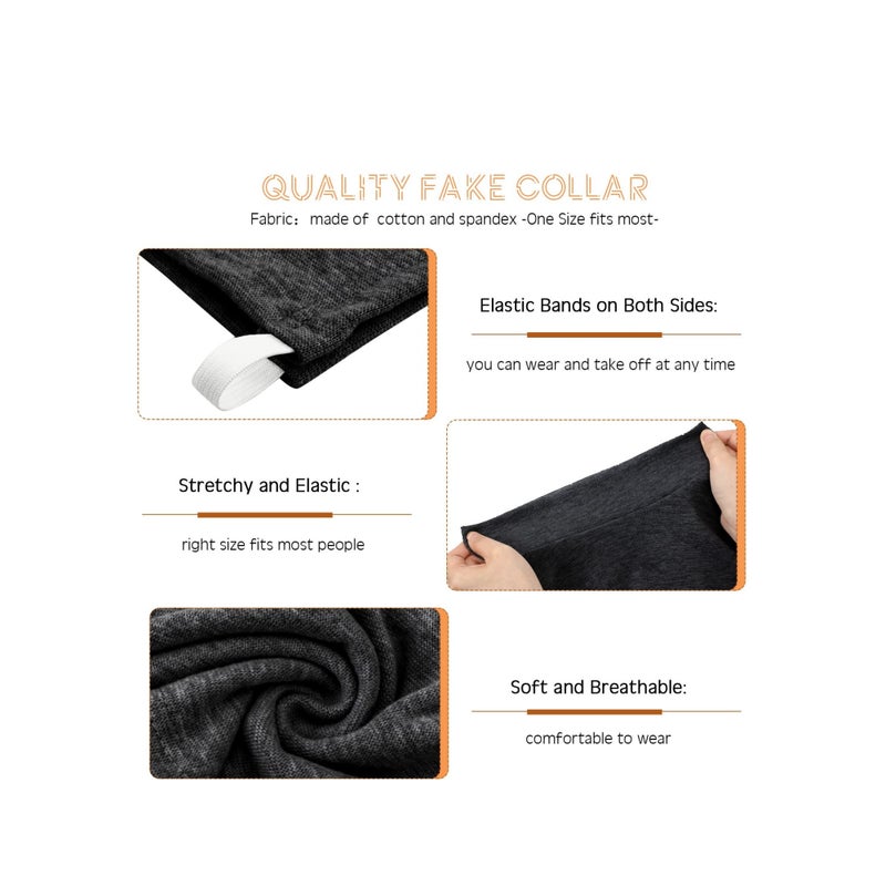 SOLARAE Fake Turtleneck Detachable Collars Set Half Top Mock Blouse Collar for Women Men - Image 3