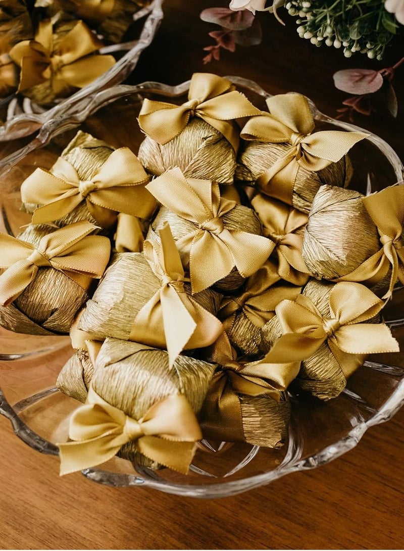 Sadaf Satin Ribbon 1 Inch Wide For Crafts, Wrapping And Decoration Gold - Image 3