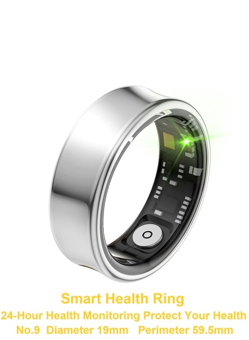 general Smart Ring SR05 for Heart Rate BlodOxygen Sleep Monitoring all Weather Motion Calculation 24-hour Health Monitoring Protect Your Health Bright Silver No.19 - Image 1