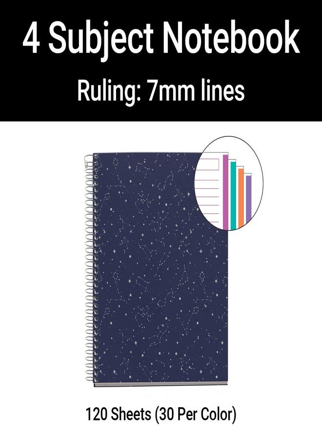 Miquelrius - A5 notebook, hardcover, 4 coloured strips, 120 horizontal ruled sheets, 70 g micro-perforated paper with 2 holes for 2 rings, blue, Cosmos design - Image 3