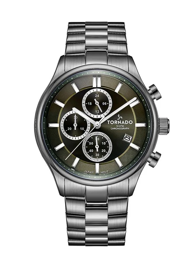 TORNADO Tornado CELESTIA ELITE Men's Japan Quartz Movement Watch, Chronograph Display and High Quality Solid Stainlesss Steel Strap - T6106B-XBXH, Gun Metal