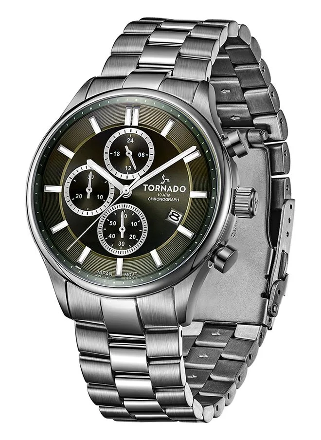 TORNADO Tornado CELESTIA ELITE Men's Japan Quartz Movement Watch, Chronograph Display and High Quality Solid Stainlesss Steel Strap - T6106B-XBXH, Gun Metal