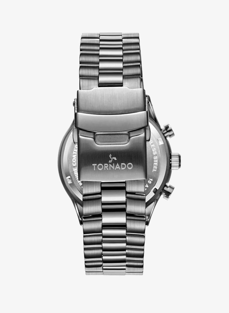 TORNADO Men's Solid stainless steel with Polished outer links and brushed center links. Chronograph Watch T6106B-XBXH - 42mm mm - Image 3