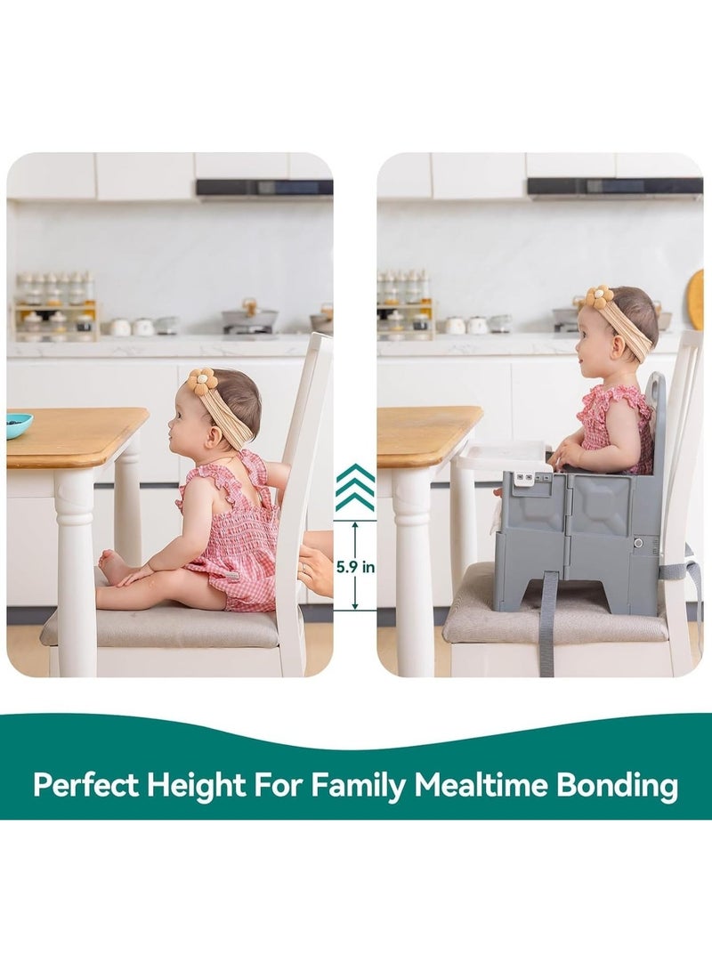 YOUWE7 Travel Booster Seat for Kitchen Chair, Portable High Baby Chair with Compact Folding Design, Great for Babies at Table, Beach, Camping, and Family Visits - Image 3