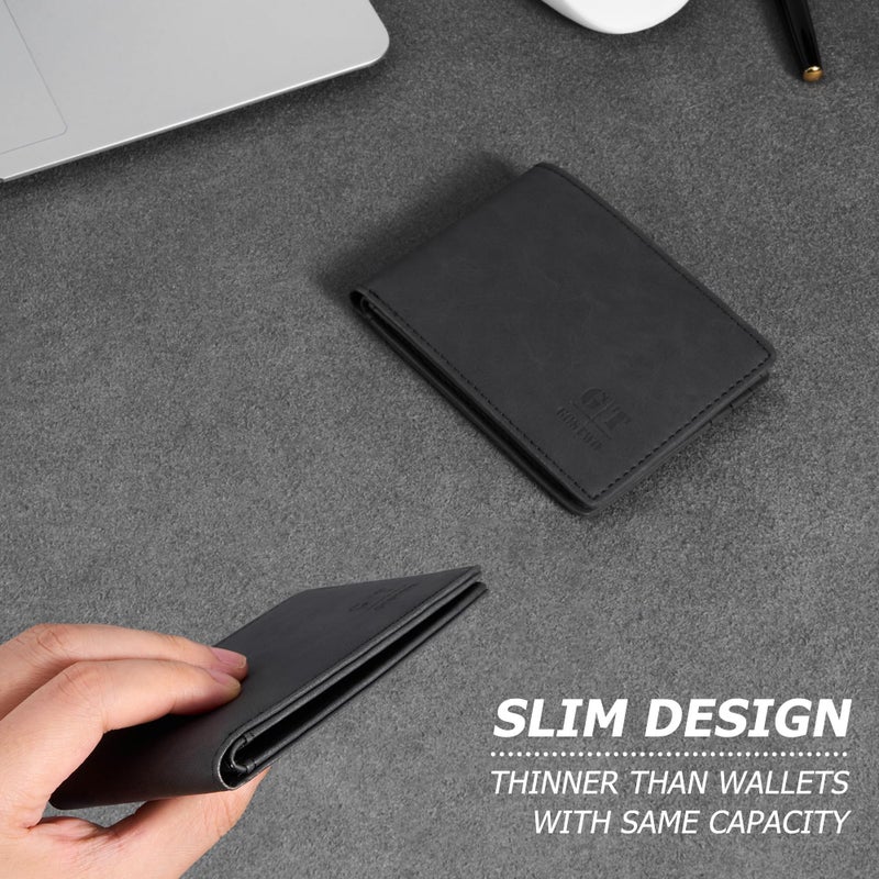 Gostwo Slim Rfid Wallet for Men Minimalist Leather ID Window Front Pocket Bifold Wallet Bussiness Card Holder Gift for Men - Image 5