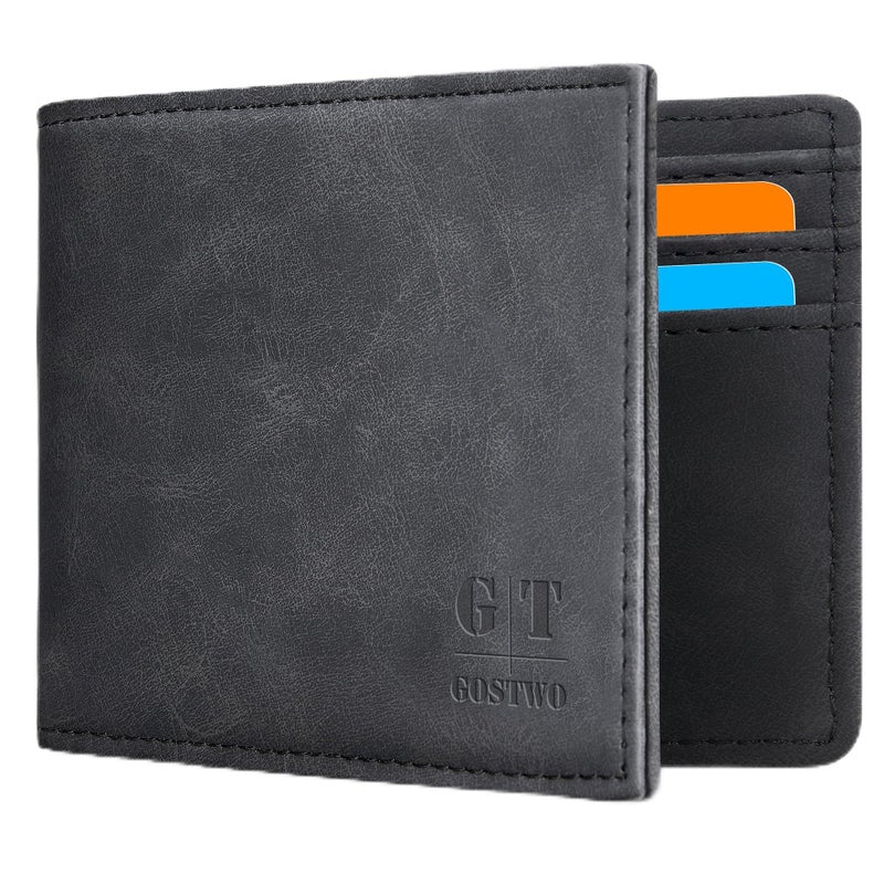Gostwo Slim Rfid Wallet for Men Minimalist Leather ID Window Front Pocket Bifold Wallet Bussiness Card Holder Gift for Men - Image 1