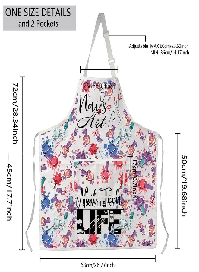 MBMSO Nail Tech Apron Manicurist Apron Nail Cosmetology Gift for Nail Technician Nail Artist Nail Techs Add Polish to Life (Nail Art Apron-w) - Image 2
