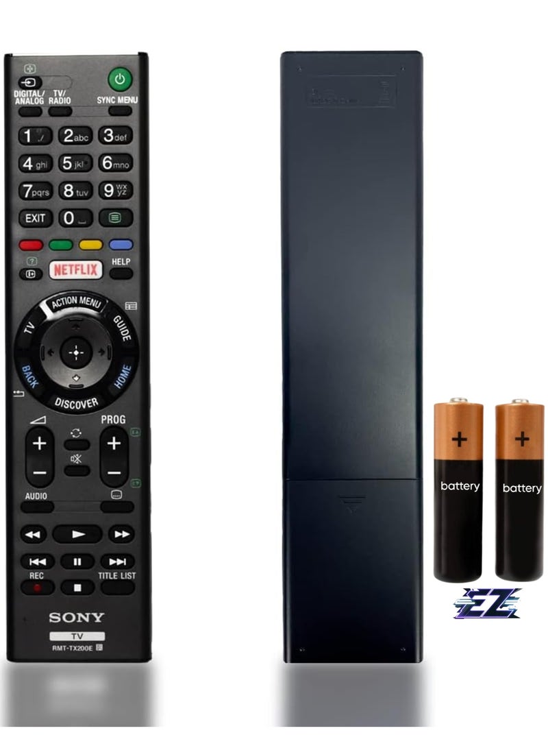 ELTRAZONE OEM Sony RMT-TX200E Remote Control Compatible with TV Models: XBR-49X707D XBR-49X835D KD-65X7505D KD-49X7005D KD-55X7005D XBR-49X705D XBR-55X705D - Includes Netflix Hotkey with battery - Image 1