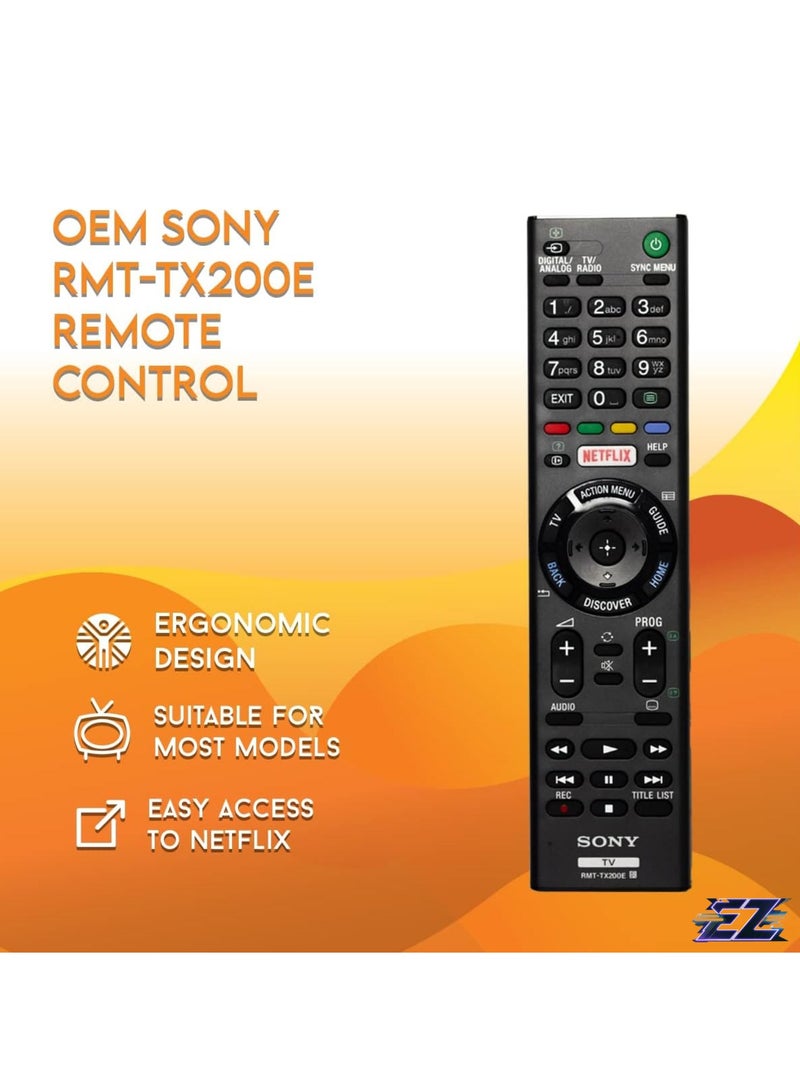 ELTRAZONE OEM Sony RMT-TX200E Remote Control Compatible with TV Models: XBR-49X707D XBR-49X835D KD-65X7505D KD-49X7005D KD-55X7005D XBR-49X705D XBR-55X705D - Includes Netflix Hotkey with battery - Image 2