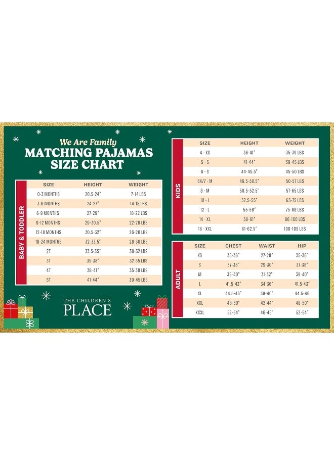 The Children's Place Kids' Family Matching, Festive Christmas Pajama Sets, Cotton Seasonal - Image 3