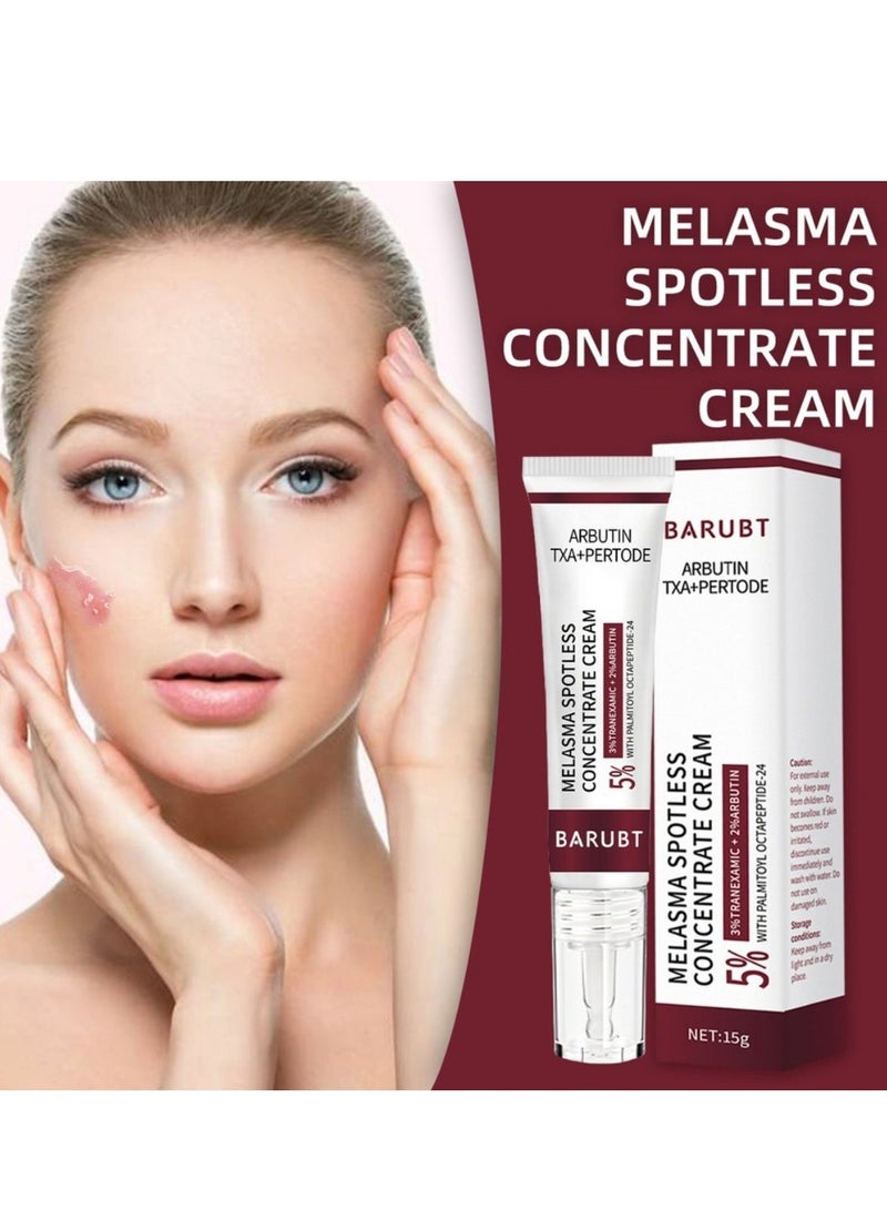 Melasma Spotless Concentrate Cream Dark Spot Cream for Face Reduce Dark Circles and Fine Lines Moisturizing Hydrating and Firming Cream Melasma Treatment Age Spots Freckle Remover Cream 15G