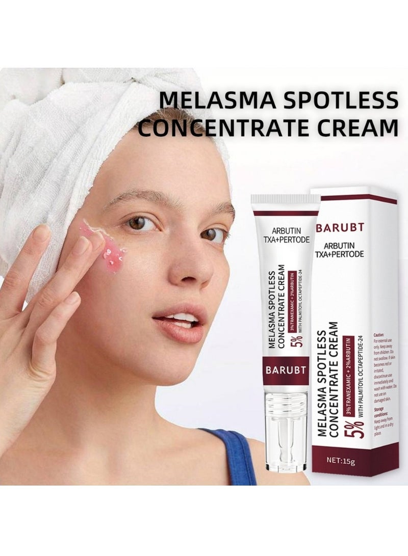 Melasma Spotless Concentrate Cream Dark Spot Cream for Face Reduce Dark Circles and Fine Lines Moisturizing Hydrating and Firming Cream Melasma Treatment Age Spots Freckle Remover Cream 15G
