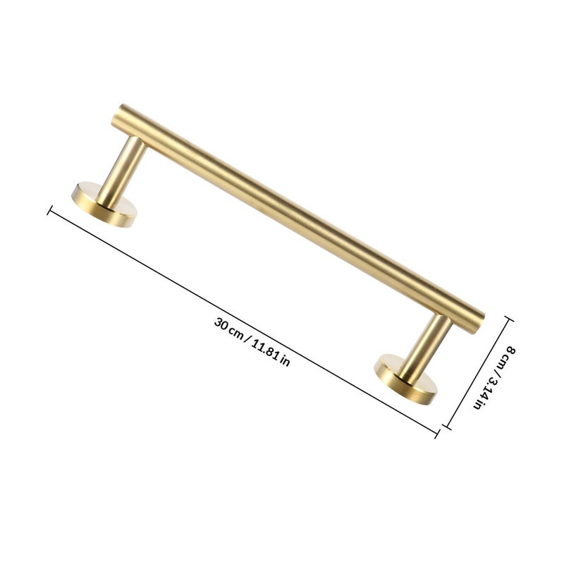 Gold Stainless Steel Wall Mounted Towel Rack Single Layer Bar For Bathroom Storage Drying - Image 3