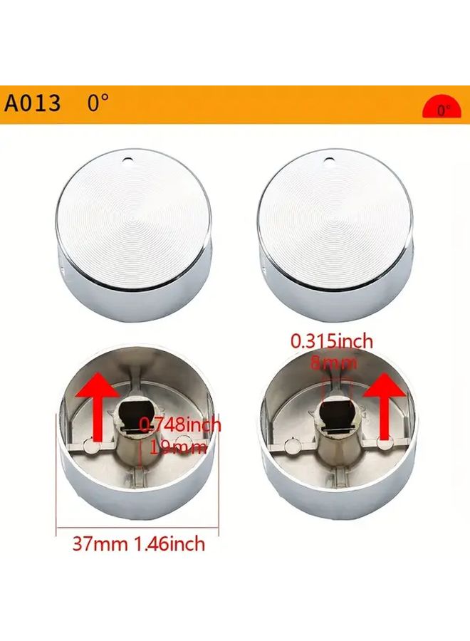 2pcs Silvery 8mm Gas Stove Knob Oven Handle Accessories Cooking Pot Switc - Image 2