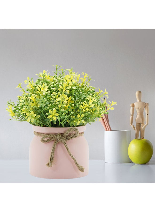 Generic Decorative Artificial Flower With Pot White  - Image 4