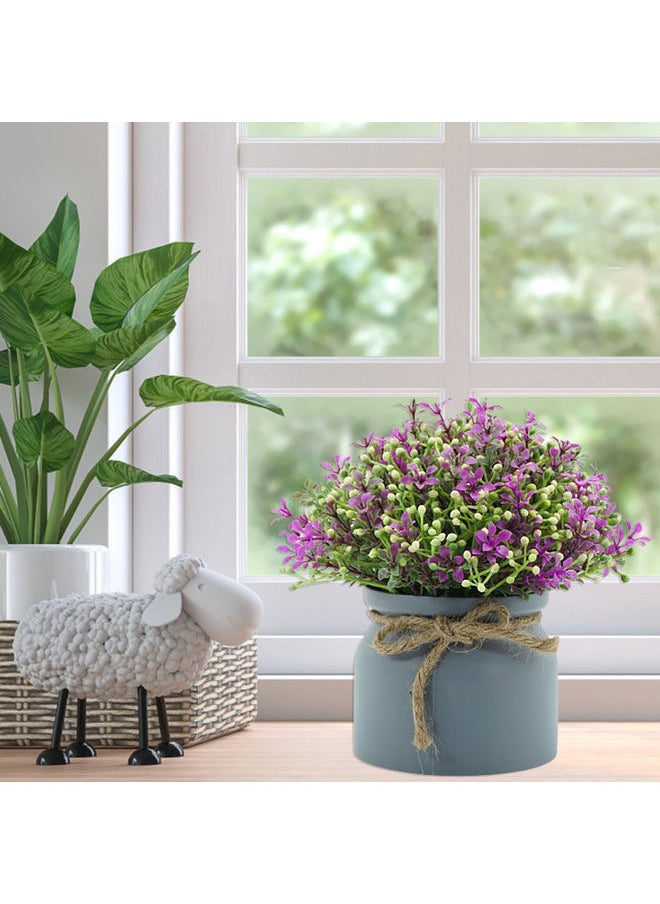 Generic Decorative Artificial Flower With Pot White  - Image 2